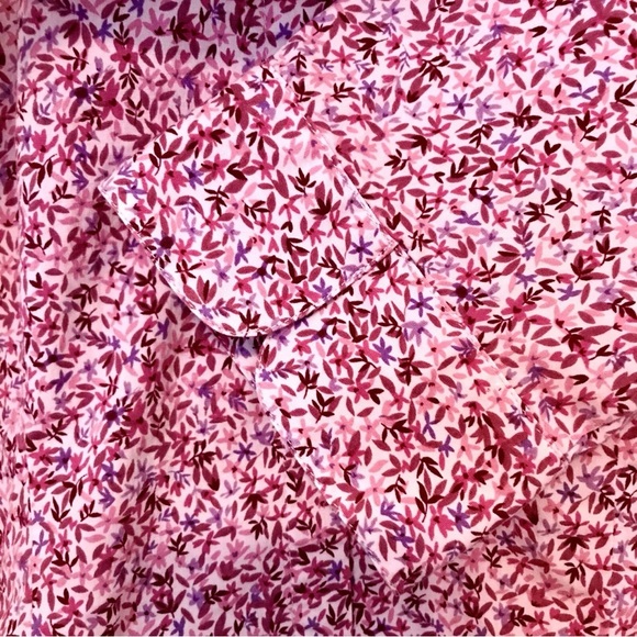 Copper Key Vintage 90s Womens L Pink Oriental Floral Semi Fitted Button Up Shirt - Picture 5 of 9